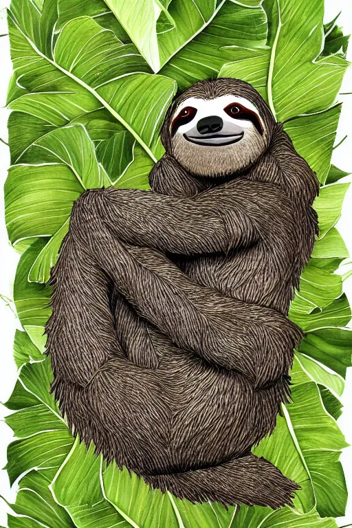 Sloth Bookworm - AI Photo Generator - starryai