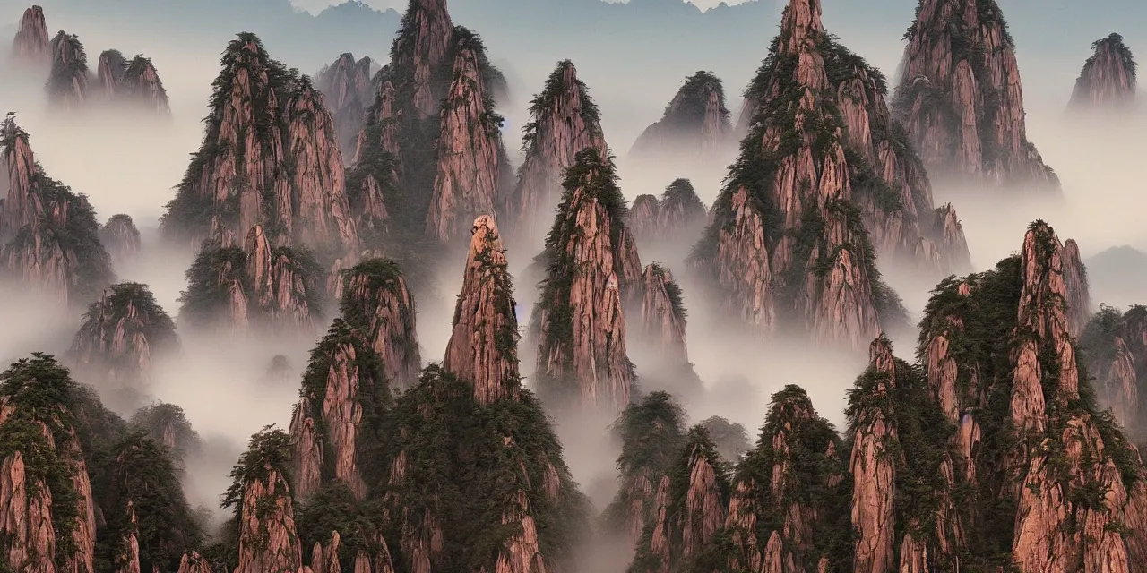 Prompt: huangshan and taoism by archibald thorburn