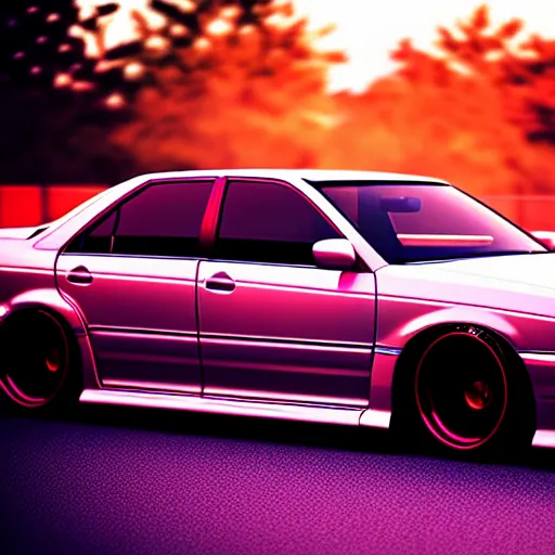 Prompt: a car Toyota Chaser twin-turbo at illegal car meet, Saitama prefecture, city sunset mist neon lights, cinematic color, photorealistic, highly detailed, 200MM