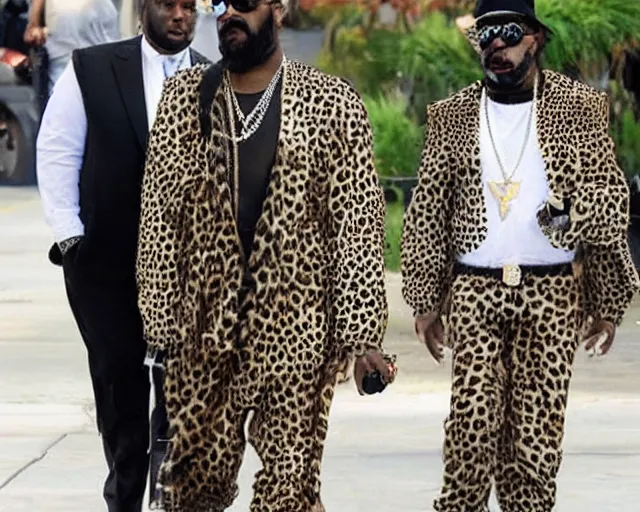 Image similar to cult worship of a angel pimp. the pimp is swagged out to the max. the pimp is wearing a cheetah. he loves the cheetah. he is the cheetah's actual dad.