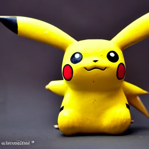 Image similar to Pikachu Sculpture made out of Wood