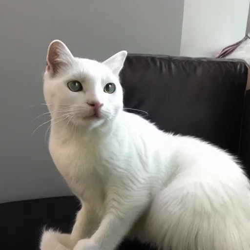 Prompt: colin's new white cat fursona