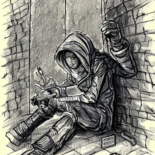 Image similar to the man in the wall, explorer sketch, eldritch journalist, intricate detailed,