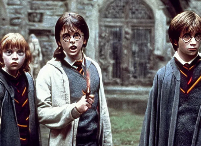 Image similar to film still of Harry potter in 1971