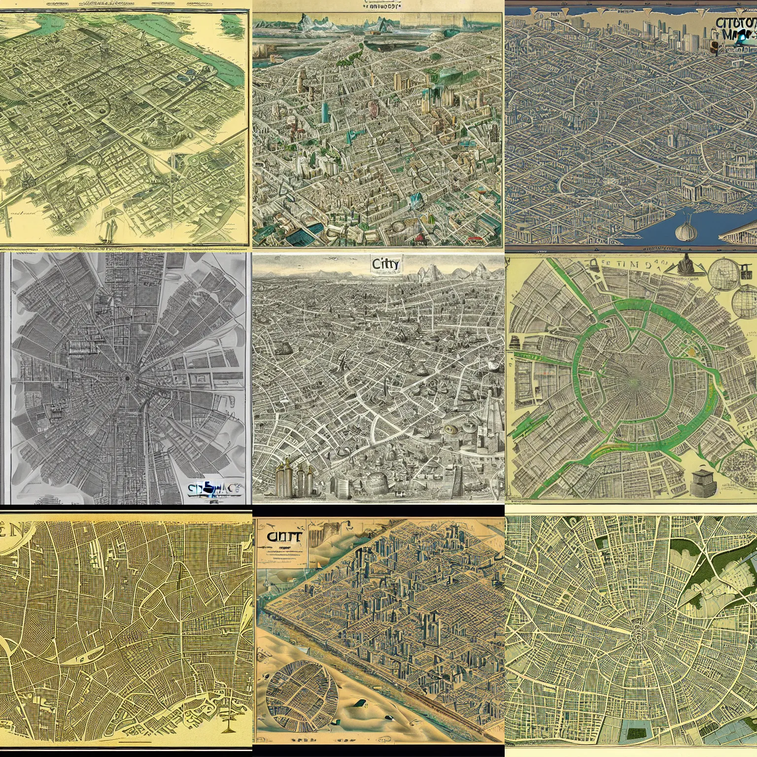 Prompt: city isometric map, with a lot of details, made by Ernst Haeckel