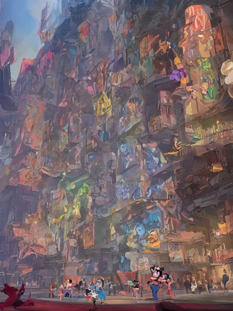 Image similar to broadway show by disney concept artists, blunt borders, rule of thirds