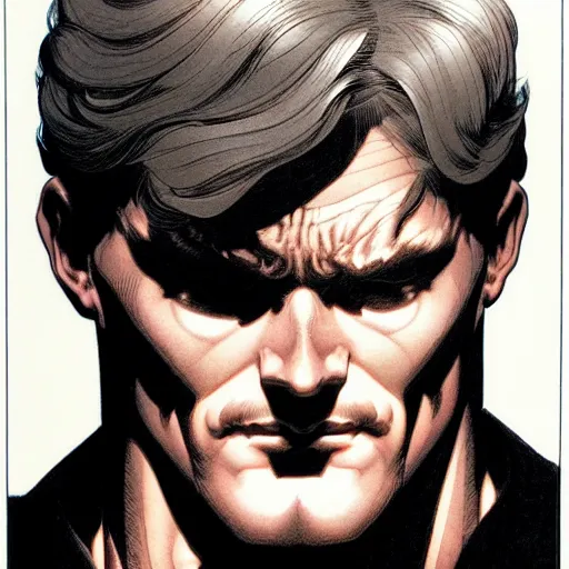 Image similar to medium portrait soft light, by killian eng and bernie wrightson, inspired by dc comics, fine, sharp high detail,