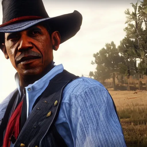 Image similar to Obama in red dead redemption 2 4K detail