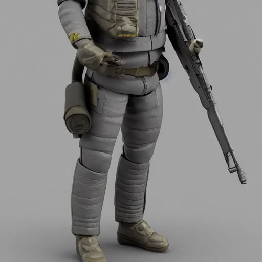 Image similar to a commander sterling action - figure, 8 k, high - res, cinema 4 d