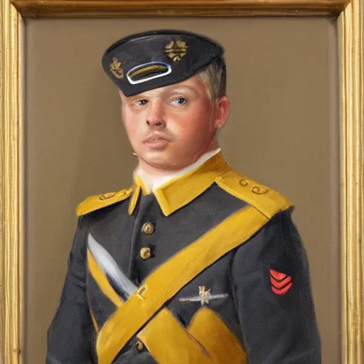 Prompt: portrait of a gerbil in a military uniform, oil painting