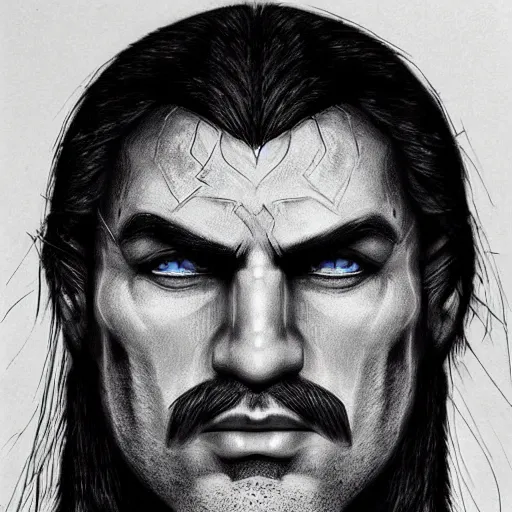 Prompt: mario as The Witcher, pencil art on paper, highly detailed,symmetrical face,symmetrical eyes