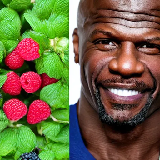 Image similar to terry crews made out of berries