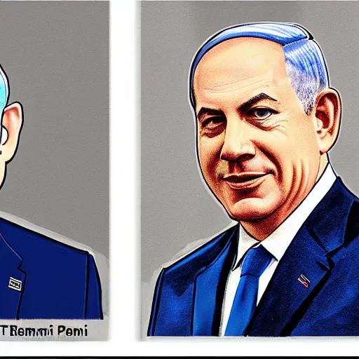 Image similar to portrait of benjamin netanyahu, dithering