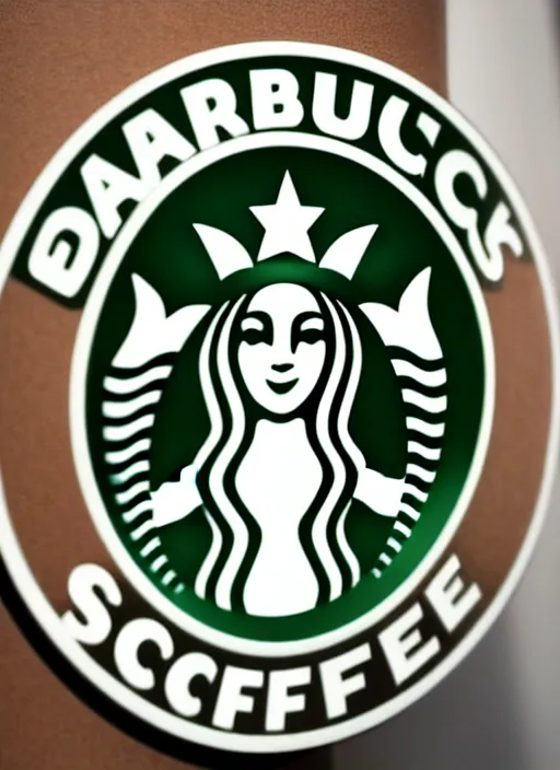 Image similar to a full portrait photo of real - life starbucks logo, f / 2 2, 3 5 mm, 2 7 0 0 k, lighting, perfect faces, award winning photography.