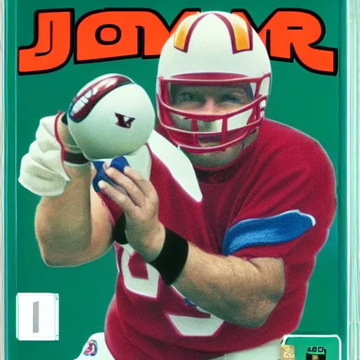 Prompt: john madden competitive knitting : the video game 1 9 9 7 tournament edition for the nintendo genesis, game case, box art