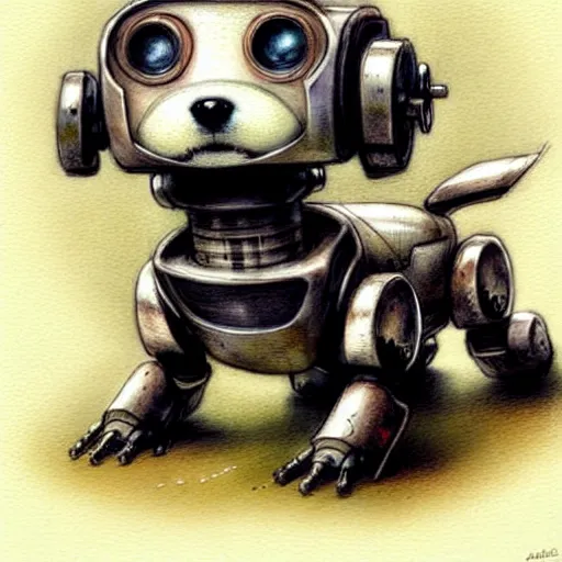 Image similar to cute robot dog, muted colors, by jean - baptiste monge