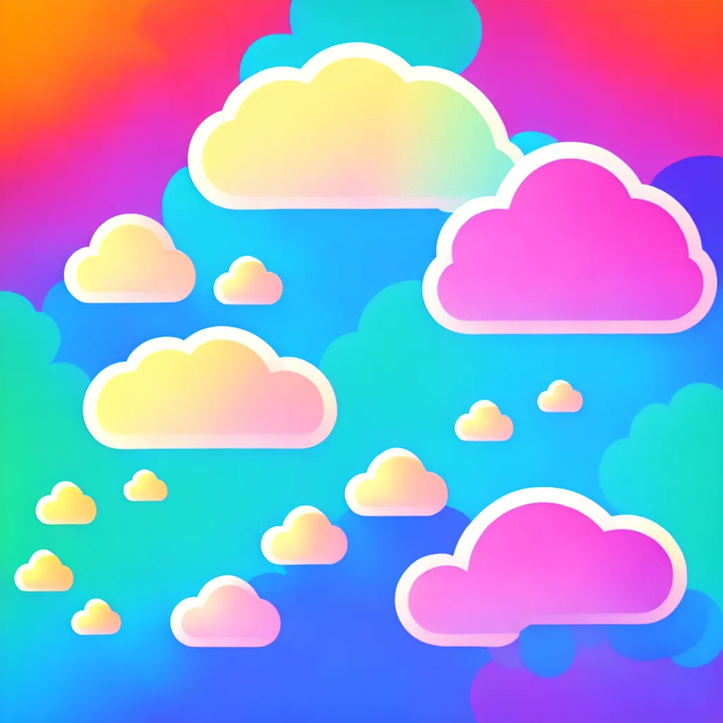 Prompt: a simple micro-service deployed to a public cloud , presented at keynote by CEO, trending on Artstation, painting by Jules Julien, Leslie David and Lisa Frank, muted colors with minimalism