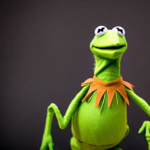 Image similar to first shot of kermit the frog in game of thrones, ( eos 5 ds r, iso 1 0 0, f / 8, 1 / 1 2 5, 8 4 mm, postprocessed, crisp face, facial features )