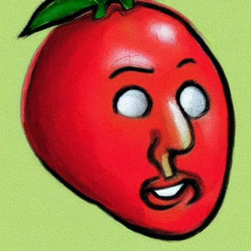 Image similar to barnaby joyce's head as a tomato, concept art