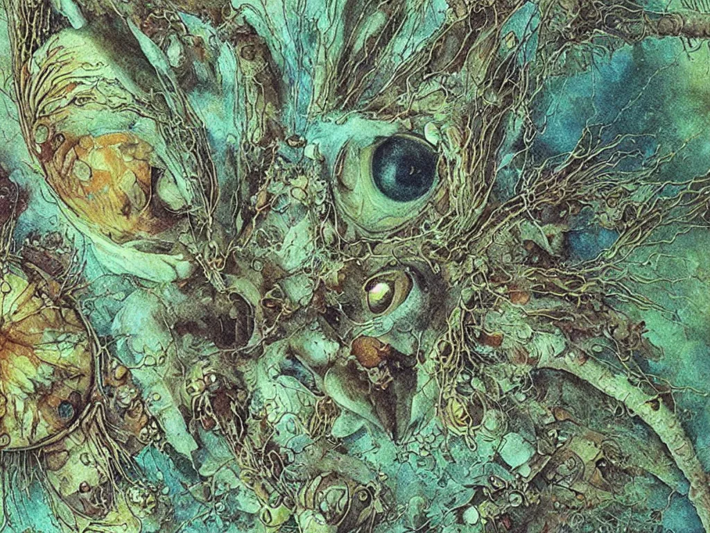 Image similar to Close up of Polyommatus icarus. Eyes. Painting by Ernst Haeckel, Roger Dean.