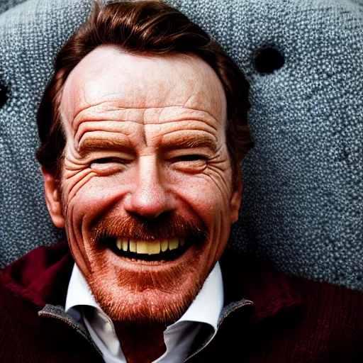 Image similar to closeup portrait of happy bryan cranston, mouth full with cranberies, submerged in cranberries, food photography, natural light, sharp, detailed face, magazine, press, photo, steve mccurry, david lazar, canon, nikon, focus