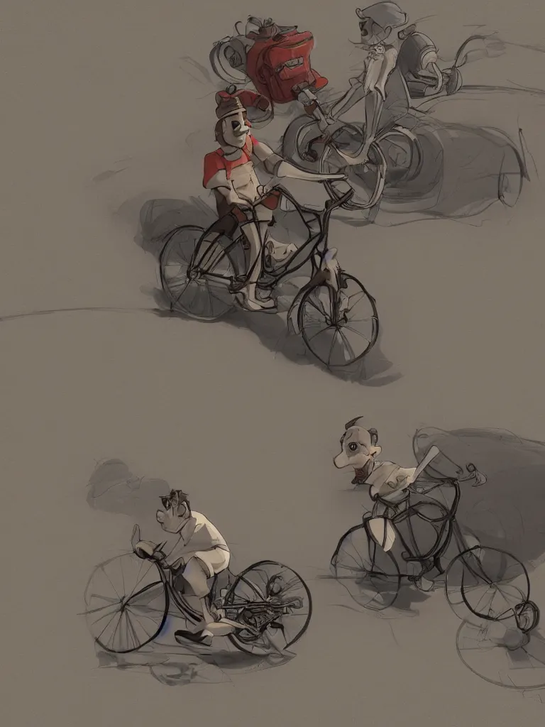 Image similar to riding a bike by disney concept artists, blunt borders, rule of thirds