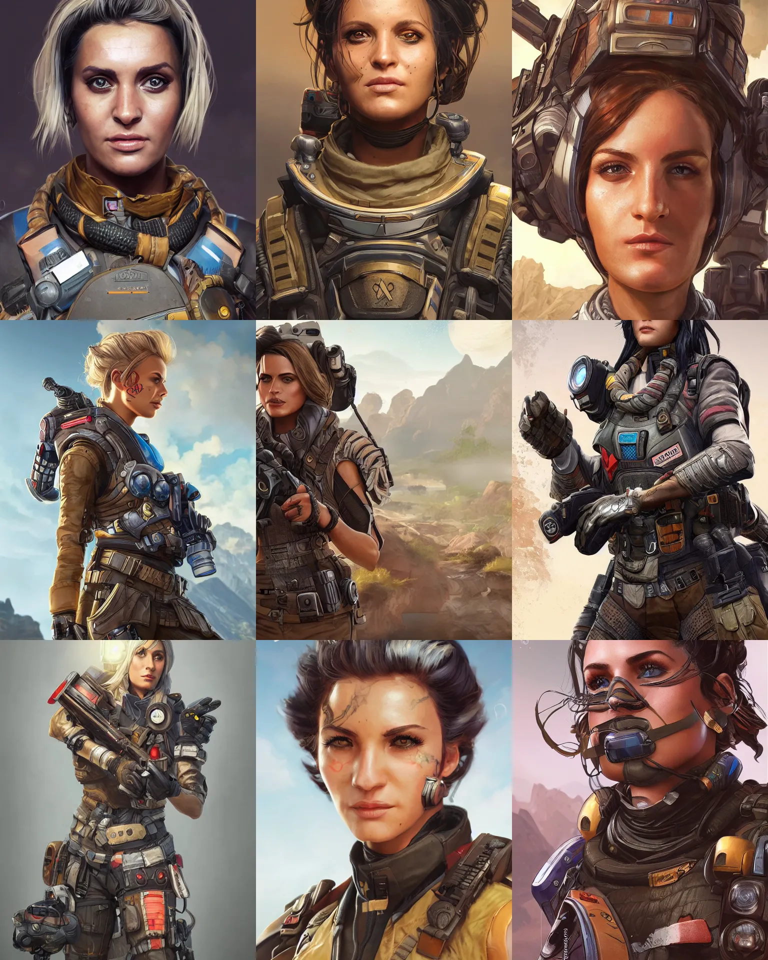 Prompt: Ashley Simpson as an Apex Legends character digital illustration portrait design by, Mark Brooks and Brad Kunkle detailed, gorgeous lighting, wide angle action dynamic portrait