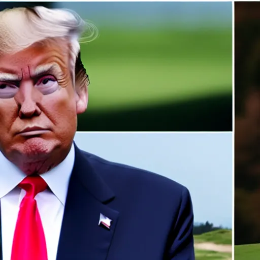 Image similar to donald trump is playing golf with hitler