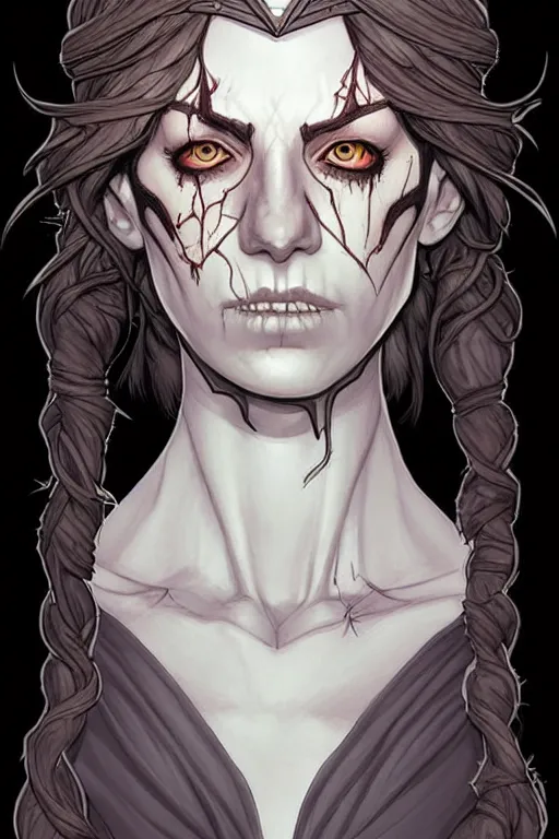 Image similar to comic cover art portrait of an undead adventurer, dnd, high fantasy digital illustration, by jenny frison and sana takeda, intricate details, stunning inking lines, flat colors, 4 k, hd, artstation