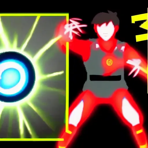 Image similar to mr beast using rasengan against a robot