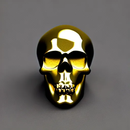 Image similar to marble scull with gold fluorish