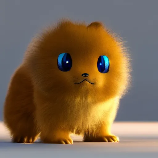 Image similar to real life Pokemon, fluffy, realistic, golden hour, sharp focus