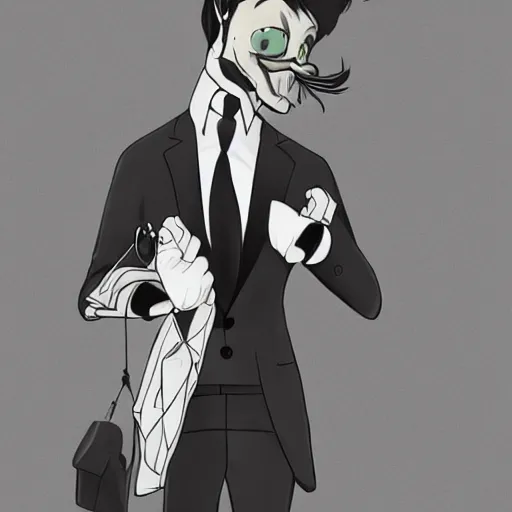 Image similar to cartoon, white glove in a suit, intricate, masterpiece, artstation, stunning