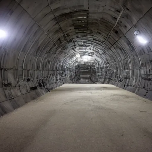 Prompt: the inside of an alien inspection chamber deep underground at the super secret govt base area 5 1