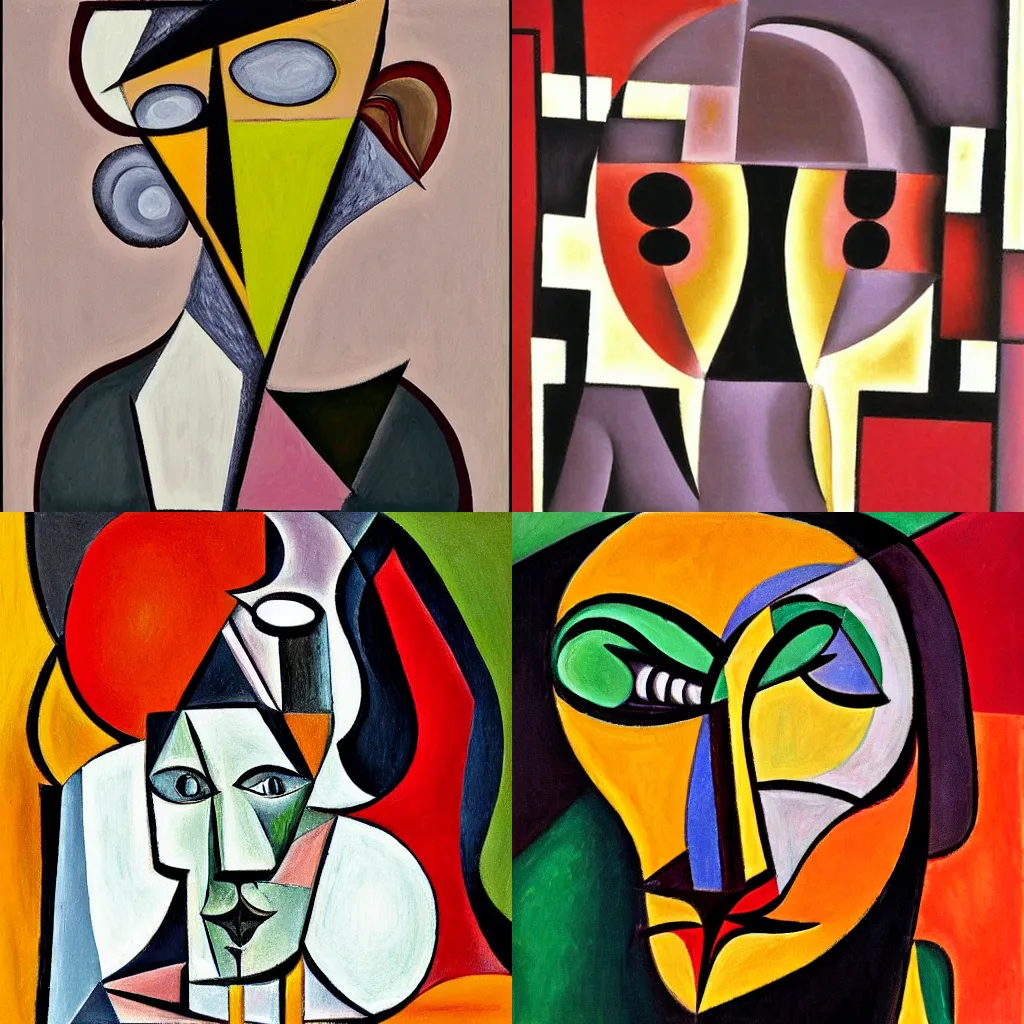 Prompt: coffee portrait, cubist Picasso