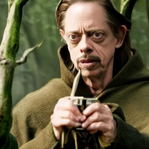 Image similar to Real Stills of Steve Buscemi playing a lord of rings elf in the new upcoming TV show promo ARRIFLEX 435 Camera