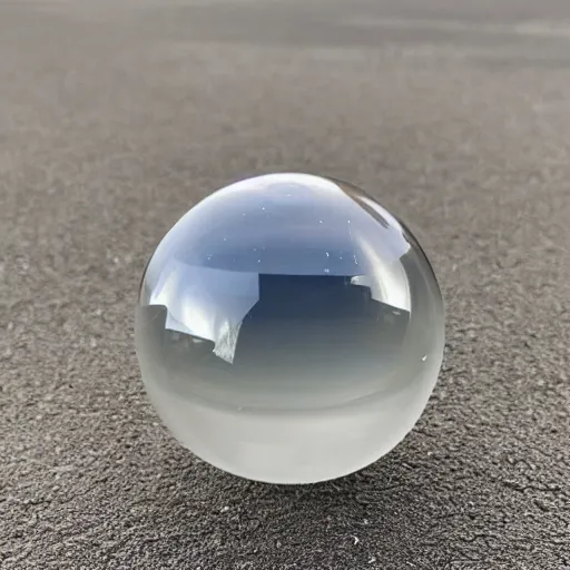 Prompt: clear crystal sphere the size of a planet