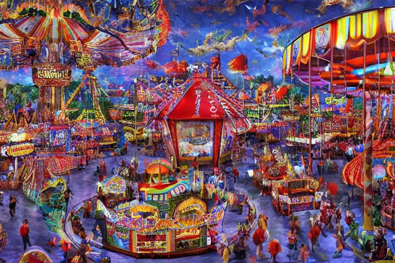 Image similar to a giant carnival. photorealism.