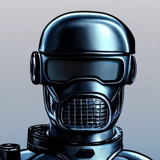 Prompt: Futurama's Bender as robocop, highly detailed, digital painting, artstation, concept art, smooth, sharp focus, illustration, art