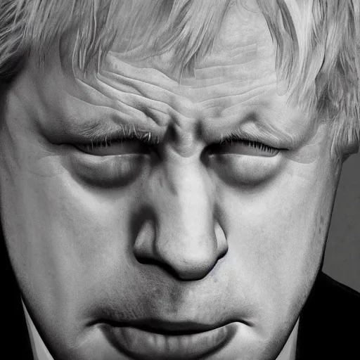 Image similar to ultra realistic photo of Boris Johnson crying on the naughty step with a pool of tears under him, 8k, perfect lighting, high contrast, 28mm lens, wide-angle, Nikon mirrorless, sad, trending on artstation, brexit