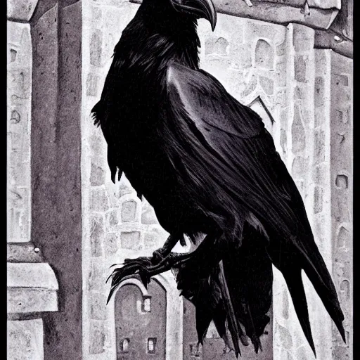 Image similar to portrait of a raven rogue in a castle. r / oldschoolfantasy
