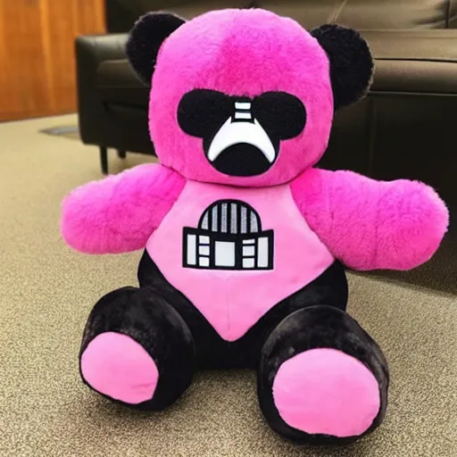 Image similar to a beautiful photo of a pink plushy darth vader teddy bear, trending on instagram