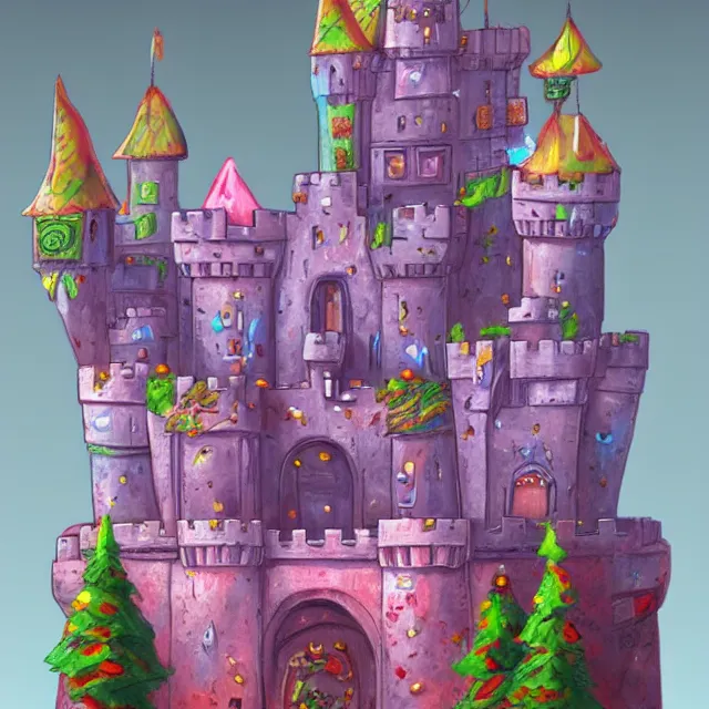 Image similar to castle made out of candy detailed scenery artwork, candy scenery artwork, fourth dimension, artstation!! pixiv!!