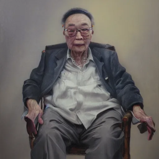 Prompt: portrait painting of the last living gamer by zhong yishan