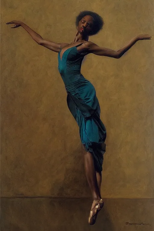 Image similar to portrait of a gorgeous graceful nubian prima ballerina, by donato giancola and berthold woltze.