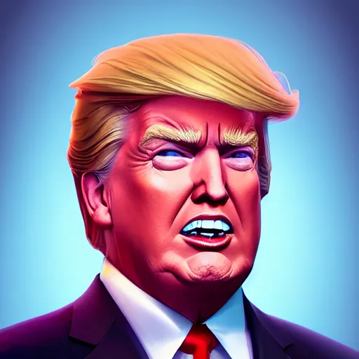 Image similar to Portrait of Donald Trump, Blizzard concept art, global illumination lighting, artstation lois van baarle, ilya kuvshinov, rossdraws