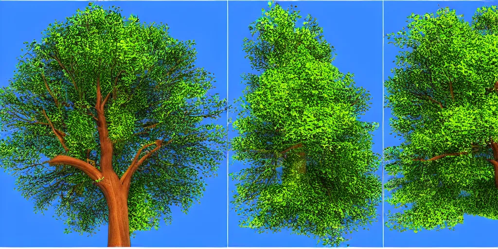 Prompt: stereoscopic 3 d image of a tree