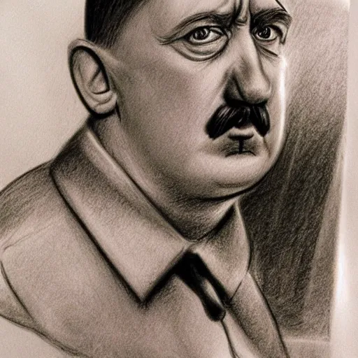 Image similar to milt kahl pencil sketch of adolf hitler