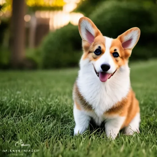 Image similar to a cute corgi puppy, Sigma 85mm f/1.4