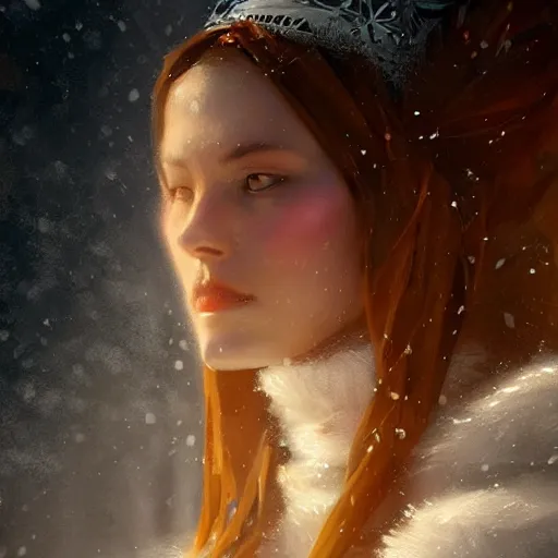 Prompt: a beautiful portrait of an winter goddess by Greg Rutkowski and Raymond Swanland, Trending on Artstation, ultra realistic digital art